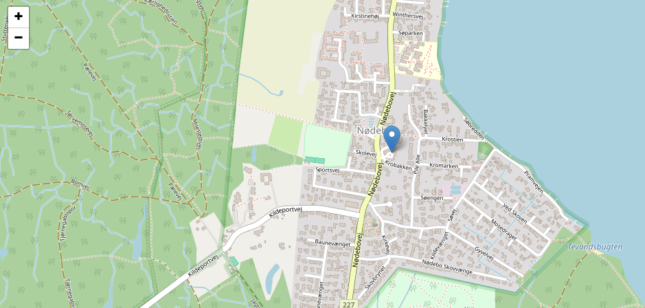 Kort over Nødebo Kro